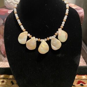 Moonstone and Shell Necklace